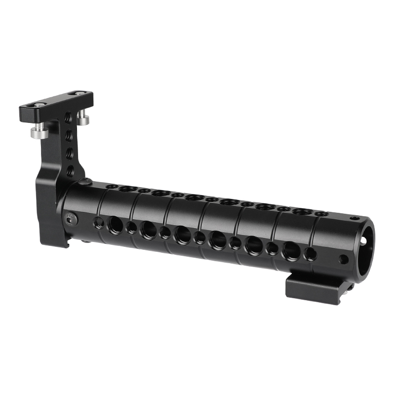 CAMVATE Aluminum Top Handle Grip With 1/4" & 3/8" Mounting Points And Two Cold Shoe Mounts For DSLR Camera Cage Kit
