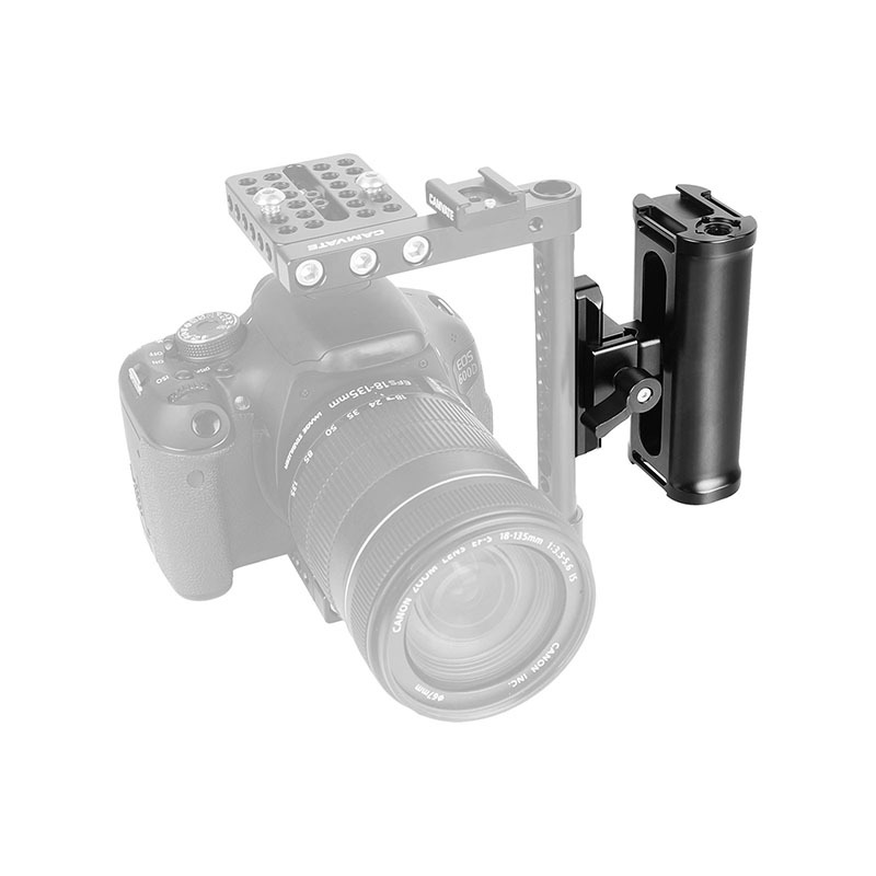 CAMVATE Aluminum Handgrip For Either Side With Quick Release NATO Clamp & 70mm NATO Rail For DSLR Camera Cage Rig