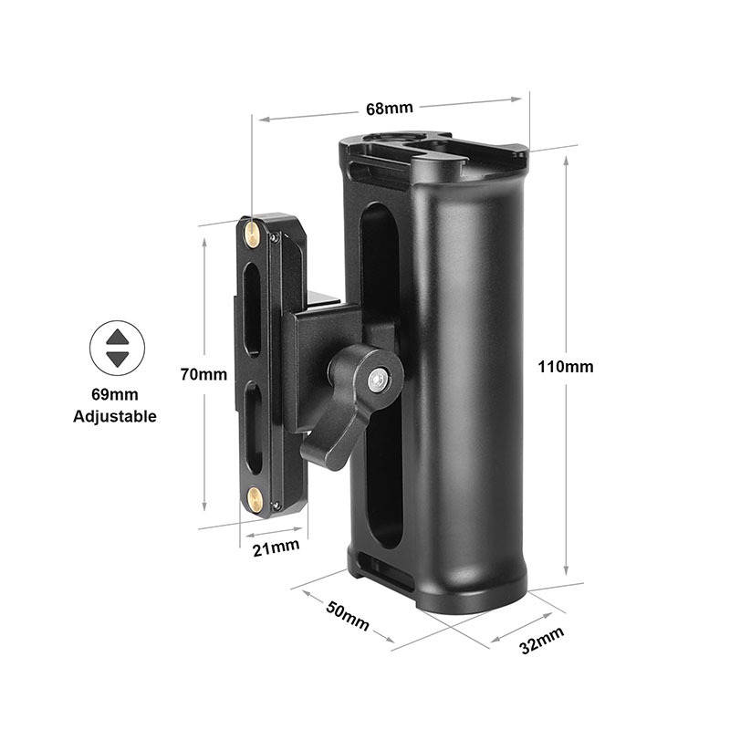 CAMVATE Aluminum Handgrip For Either Side With Quick Release NATO Clamp & 70mm NATO Rail For DSLR Camera Cage Rig