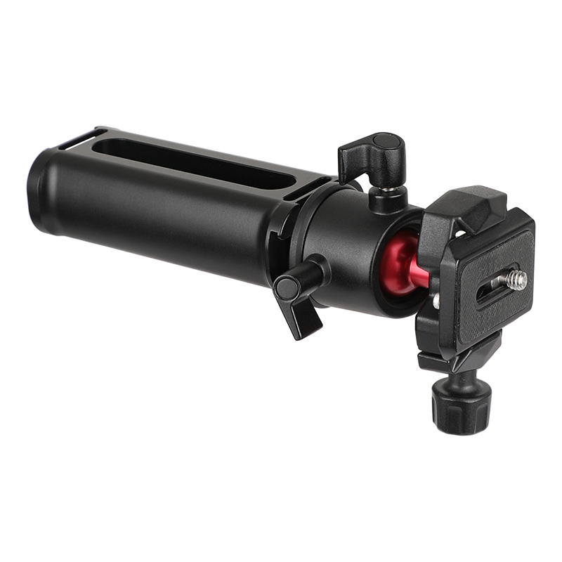 CAMVATE Aluminum Handle Grip + 360° Rotating Tripod Head Adapter With Quick Release Baseplate 1/4" Mounting Screw