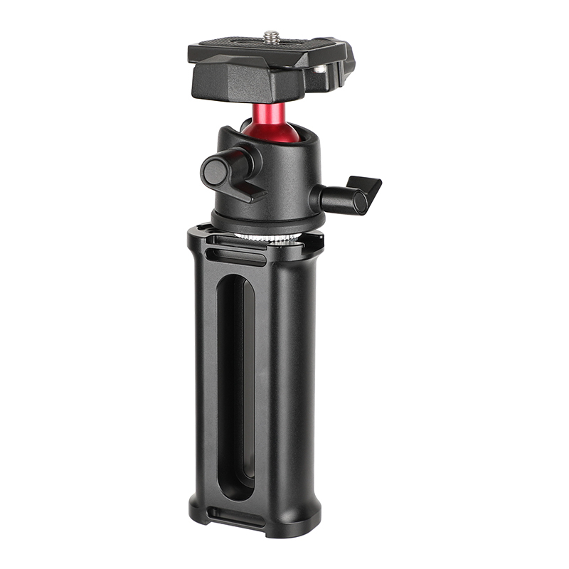CAMVATE Aluminum Handle Grip + 360° Rotating Tripod Head Adapter With Quick Release Baseplate 1/4" Mounting Screw
