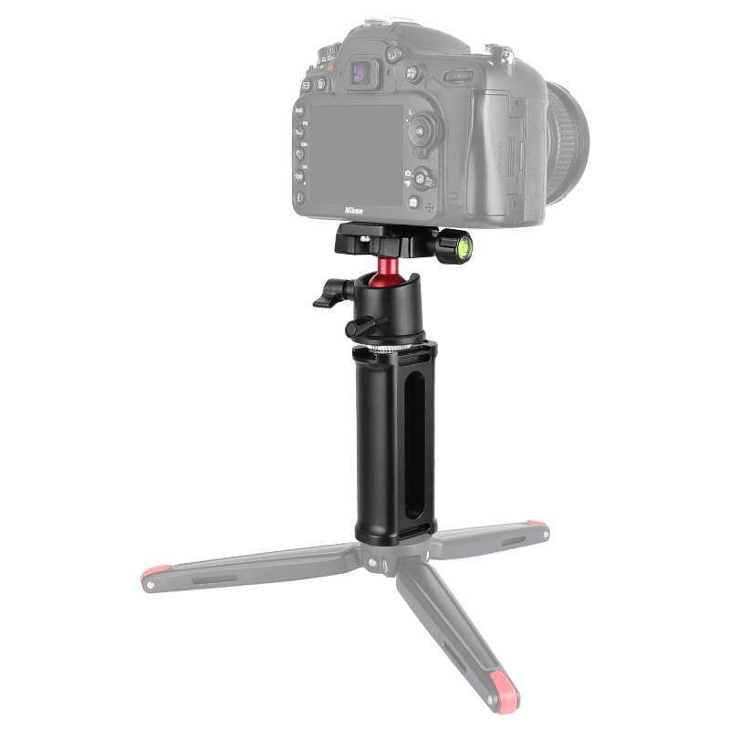 CAMVATE Aluminum Handle Grip + 360° Rotating Tripod Head Adapter With Quick Release Baseplate 1/4" Mounting Screw