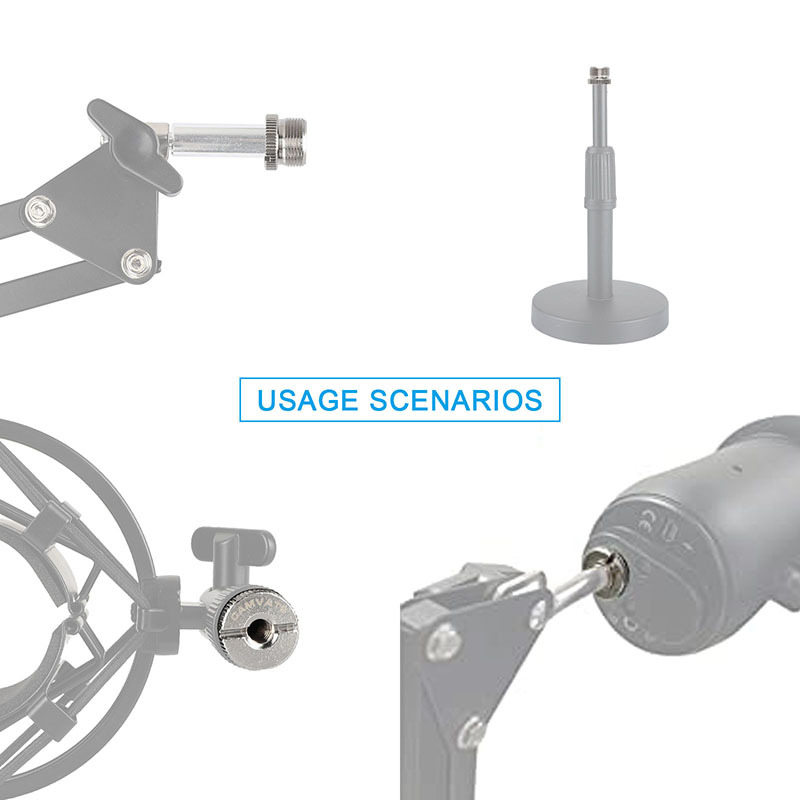 5/8-Inch Male to 1/4-Inch Female Mic Screw Adapter For Mic Micphone Stand