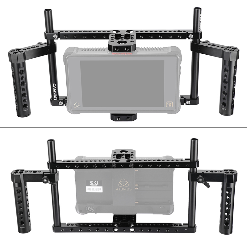 CAMVATE Simple Monitor Cage Kit 172mm In Height For 7"- 10" On-camera Monitor With Adjustable Cheese Handgrips