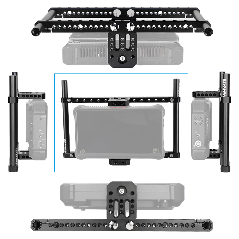 CAMVATE Simple Monitor Cage Kit 172mm In Height For 7"- 10" On-camera Monitor With Adjustable Cheese Handgrips