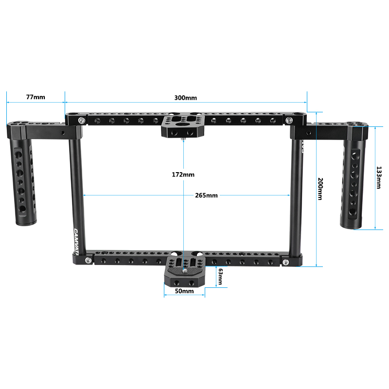 CAMVATE Simple Monitor Cage Kit 172mm In Height For 7"- 10" On-camera Monitor With Adjustable Cheese Handgrips