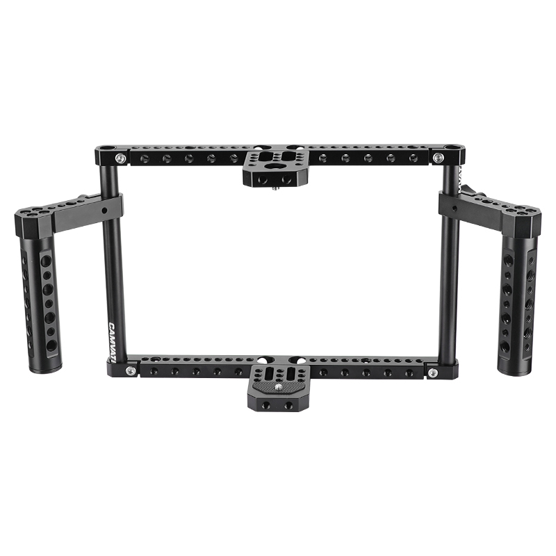 CAMVATE Simple Monitor Cage Kit 172mm In Height For 7"- 10" On-camera Monitor With Adjustable Cheese Handgrips
