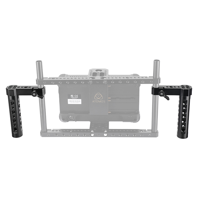 CAMVATE Adjustable Aluminum Cheese Hand Grip (A Pair) L Handle With 15mm Rod Clamp Connection For Monitor Cage Kit