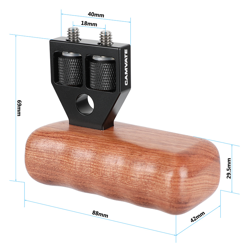 CAMVATE DSLR Wooden Handle fr right Grip Mount Support fr DV Video Cage Rig