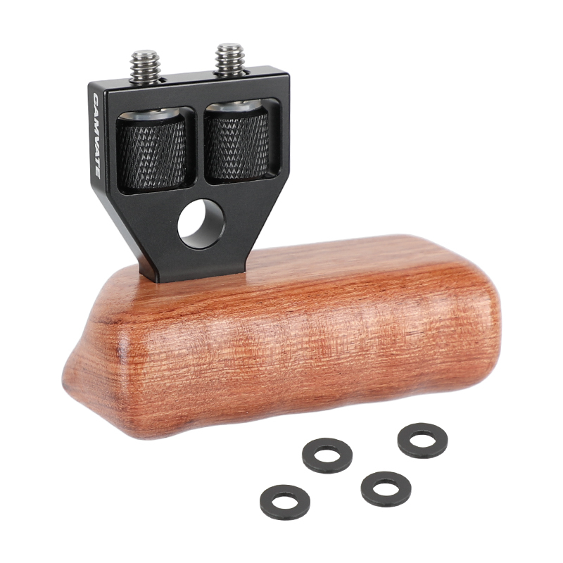 CAMVATE DSLR Wooden Handle fr right Grip Mount Support fr DV Video Cage Rig