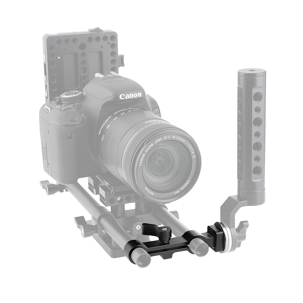 CAMVATE Standard 15mm Dual-port Rod Clamp Railblock With One-sided ARRI Rosette Connecting M6 Mount For Shoulder Mount Rig