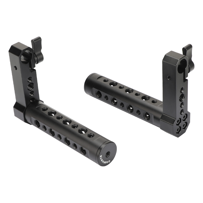 CAMVATE Adjustable Aluminum Cheese Hand Grip (A Pair) L Handle With 15mm Rod Clamp Connection For Monitor Cage Kit