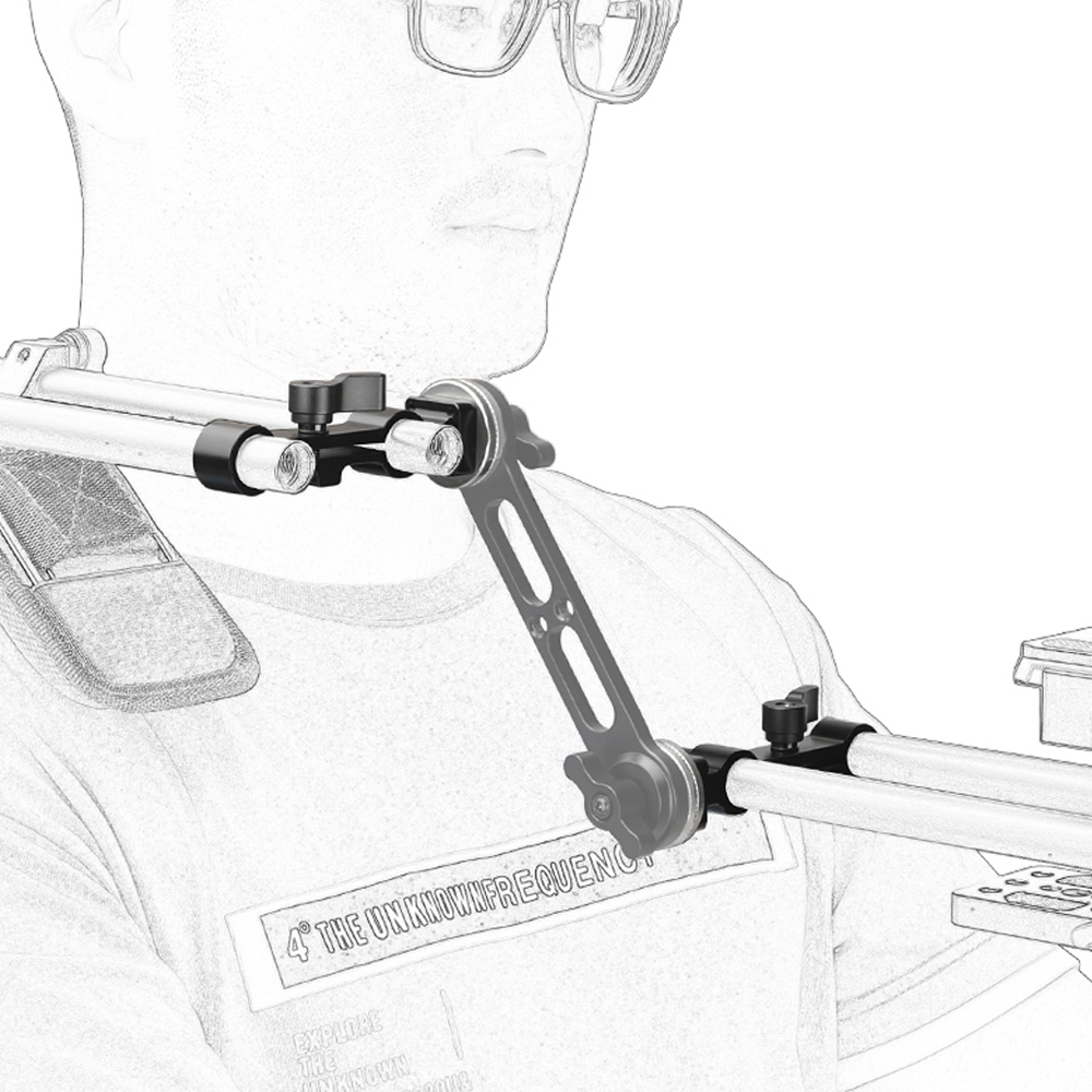 CAMVATE Standard 15mm Dual-port Rod Clamp Railblock With One-sided ARRI Rosette Connecting M6 Mount For Shoulder Mount Rig