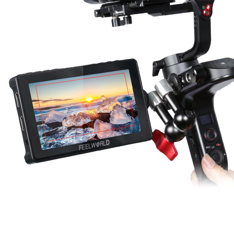 CAMVATE FeelWorld F5 Pro V2 5.5 Inch Touch Screen DSLR Camera Field Monitor 3D LUT 4K HDMI Input Output With Tilt Arm & Sunshade