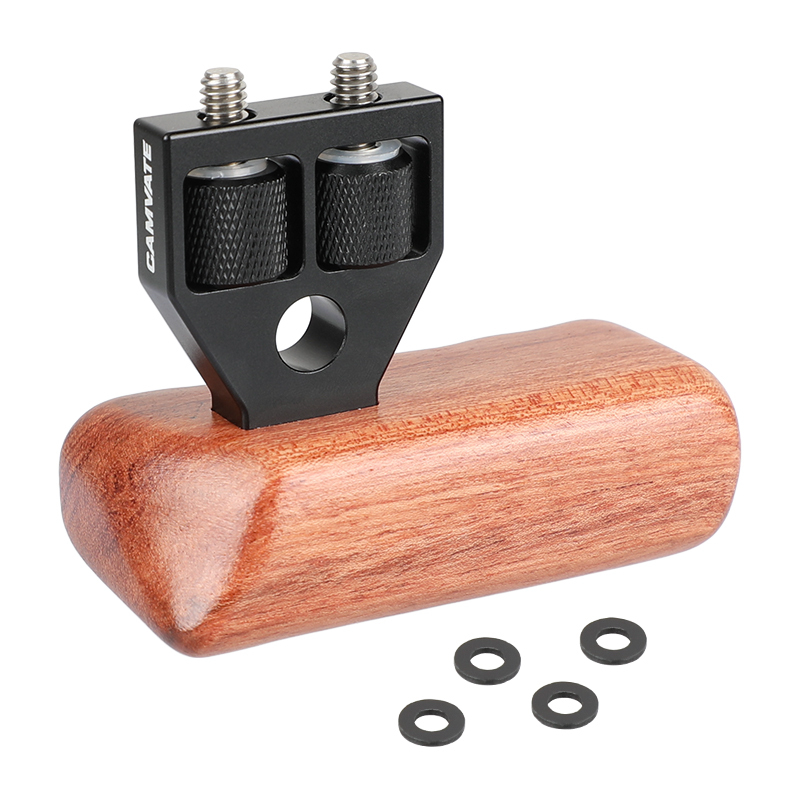 CAMVATE DSLR Wood Wooden Handle Grip Mount Support fr DV Video Cage Rig