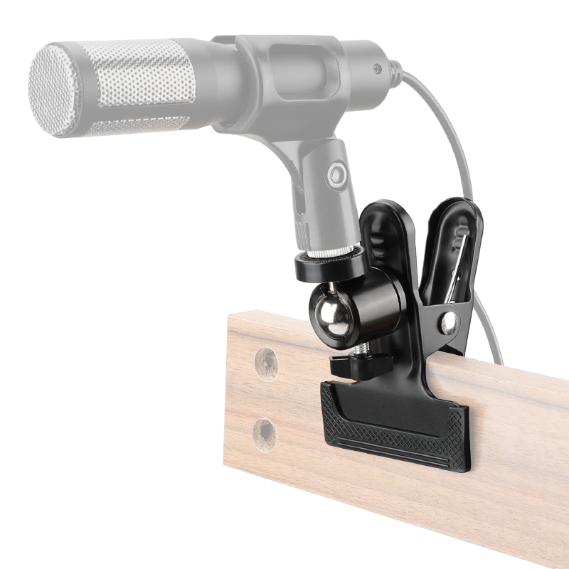CAMVATE Multi-purpose Spring Clamp (50mm Jaw Opening) With Adjustable Ball Head 5/8"-27 Microphone Screw Adapter