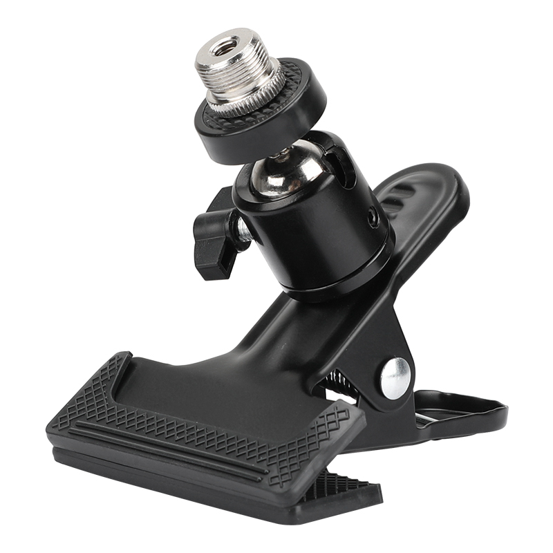 CAMVATE Multi-purpose Spring Clamp (50mm Jaw Opening) With Adjustable Ball Head 5/8"-27 Microphone Screw Adapter