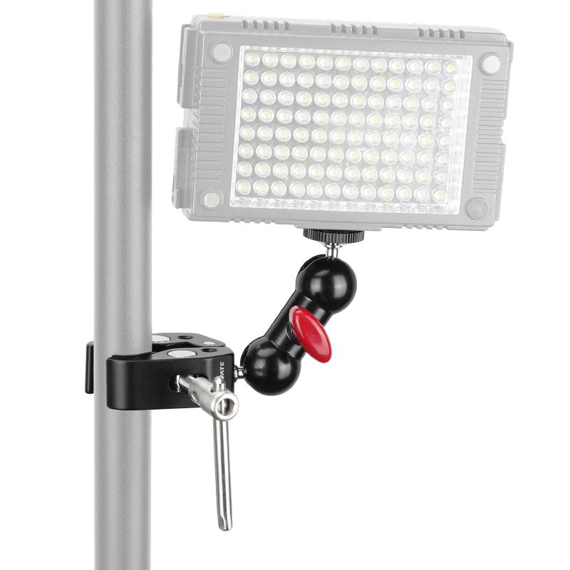 CAMVATE Pole Clamp Mount with Super Clamp and 360 degree Rotating Mini Ball Head for mini 7",8" Monitor