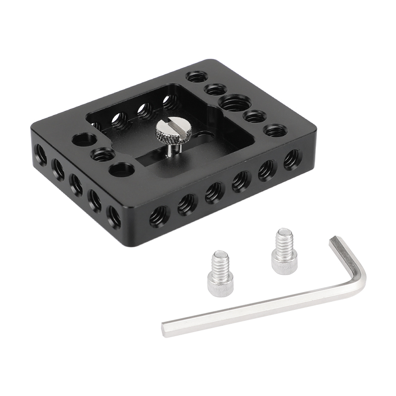 CAMVATE 1/4" & 3/8" Thread Universal Cheese Plate Camera Baseplate for DSLR Camera Cage Rig
