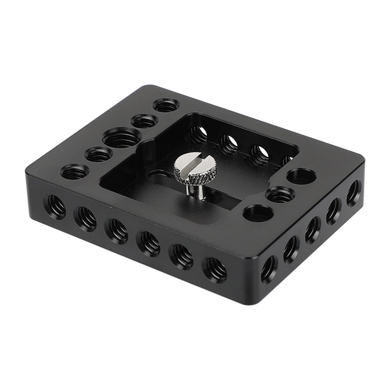 CAMVATE 1/4" & 3/8" Thread Universal Cheese Plate Camera Baseplate for DSLR Camera Cage Rig