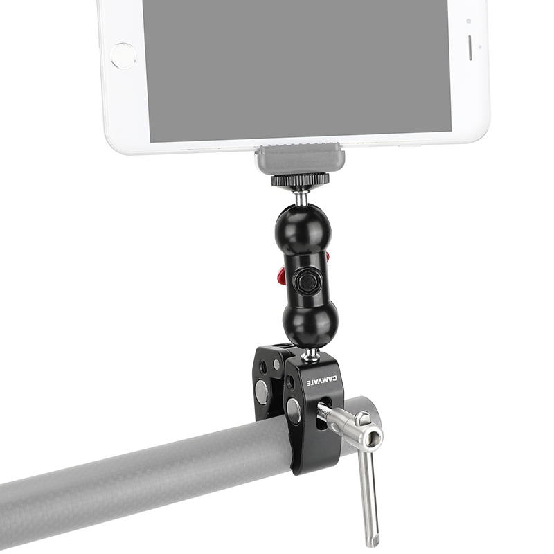 CAMVATE Pole Clamp Mount with Super Clamp and 360 degree Rotating Mini Ball Head for mini 7",8" Monitor