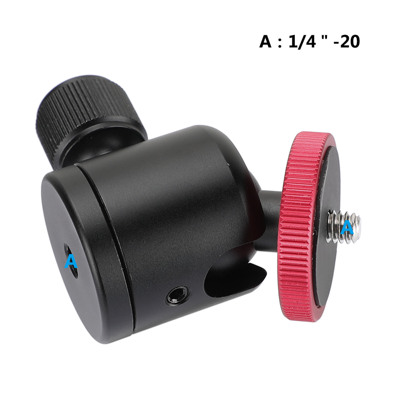 CAMVATE Versatile 360° Swivel Ball Head Holder With 1/4"-20 Male & Female Thread Mount And Thumbscrew Lock Knob