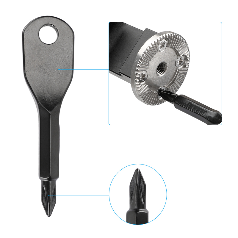 CAMVATE Straight Screwdriver Key + Cross Screwdriver Key Assembly Tool (Black Stainless Steel) For DSLR Camera Cage Rig & Accessories