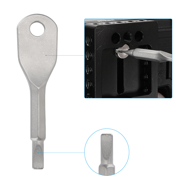 CAMVATE Straight Screwdriver Key + Cross Screwdriver Key Assembly Tool (Silver Stainless Steel) For DSLR Camera Cage Rig & Accessories
