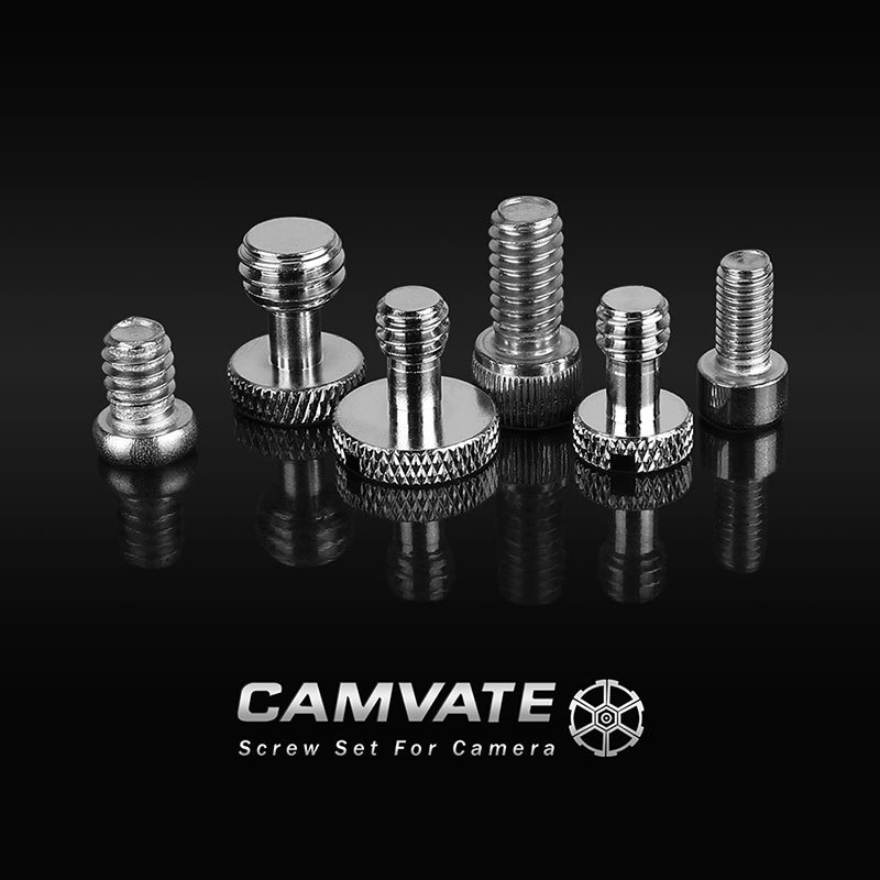 CAMVATE 1/4"-20 & 3/8"-16 & M5 Thread Screw Nuts Assortment Kit For DSLR Camera Cage Rig & Accessories Assembly (16 pcs)