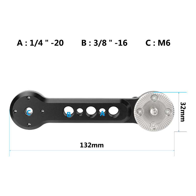 CAMVATE Upgraded Strengthening ARRI Rosette Extension Arm With Double-ended M6 Thread (Non-stretch)