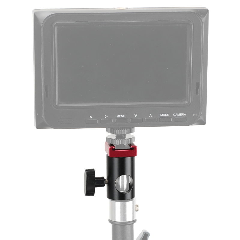 CAMVATE Light Stand Head With Red Cold Shoe Mount Adapter For Supporting Monitor / Smartphone