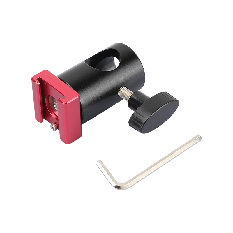CAMVATE Light Stand Head With Red Cold Shoe Mount Adapter For Supporting Monitor / Smartphone