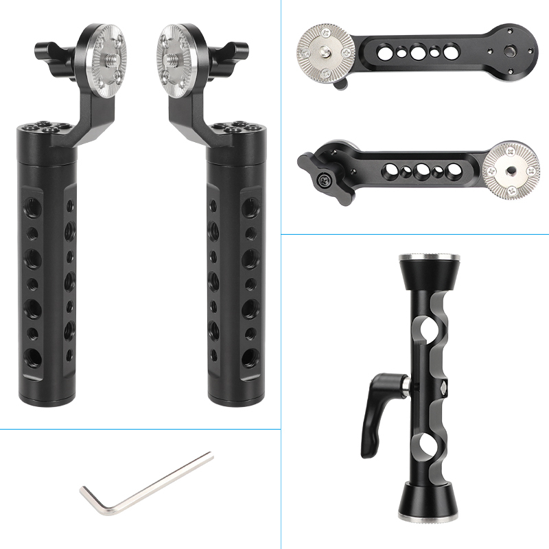 CAMVATE Aluminum Cheese Handgrip Rig With Strengthening ARRI Rosette Magic Arm & 15mm Rod Clamp Upgraded Wingnut Lock Knob