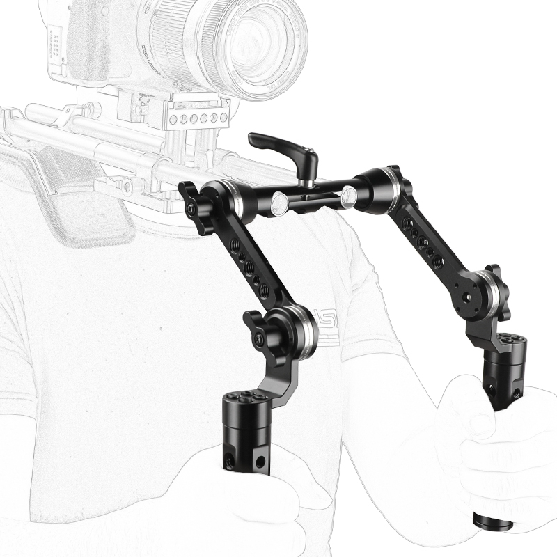 CAMVATE Aluminum Cheese Handgrip Rig With Strengthening ARRI Rosette Magic Arm & 15mm Rod Clamp Upgraded Wingnut Lock Knob