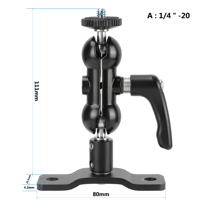 CAMVATE Versatile Ball Head 1/4" Male Connector Upgraded Lock Knob With Wall Mount Base For Camera Monitor / Flashlight