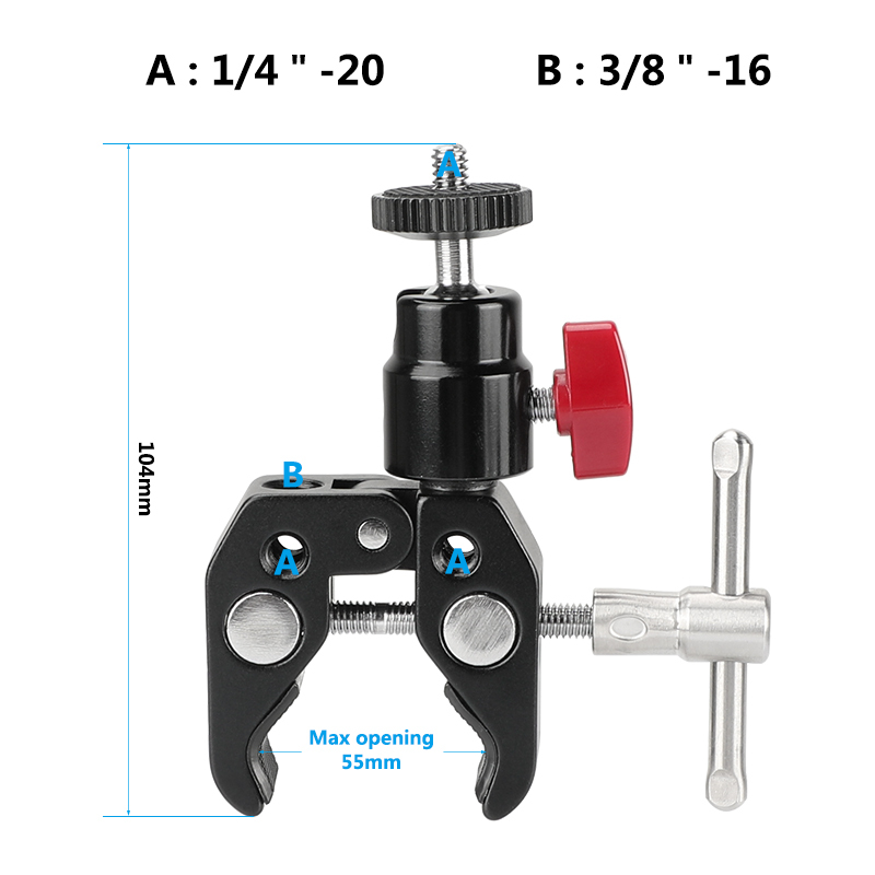 CAMVATE Universal Camera Tripod Bracket Mount Clamp with Ball Head 360° Rotate