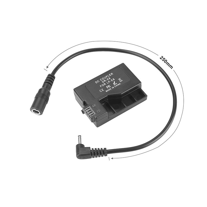 CAMVATE Canon LP-E8 (DR-E8) Dummy Battery To 2.1mm DC Cable