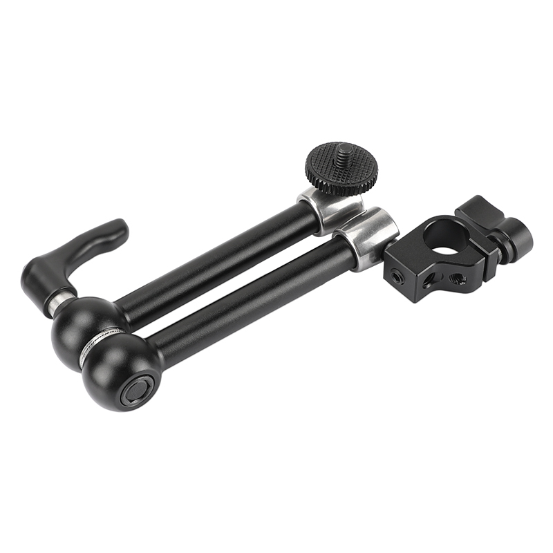 CAMVATE Upgraded 7.5" Articulating Magic Arm Ball Head 1/4" Connectors Strengthened Central Lock Knob With Single 15mm Rod Clamp