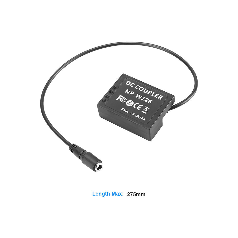 CAMVATE Fuji NP-W126 Double Dummy Batteries To 1.7mm Female / 2.1mm Male DC Barrel Cables