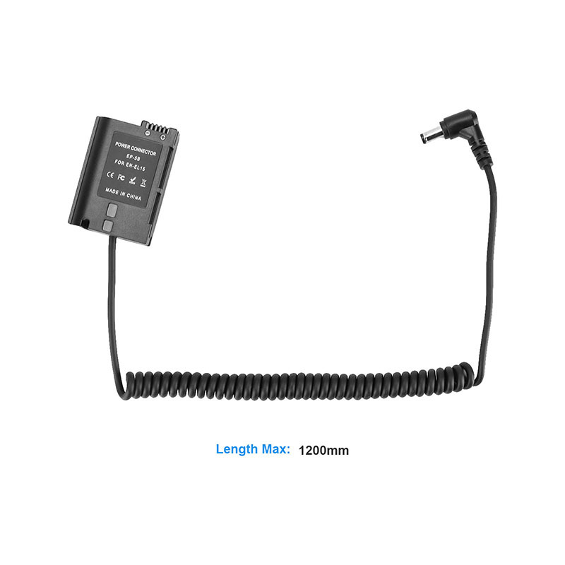 CAMVATE Nikon EN-EL15 (EP-5B) Double Dummy Batteries To 2.1mm Female & Male Plug DC Cables