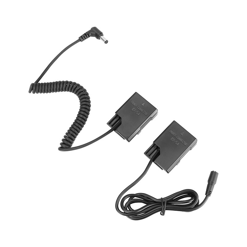 CAMVATE Nikon EN-EL14 (EP-5A) Double Dummy Batteries To 2.1mm Female & Male Plug DC Cables