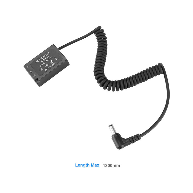 CAMVATE Canon LP-E17 (DR-E18) Double Dummy Batteries To 2.1mm Female & Male Plug DC Cables