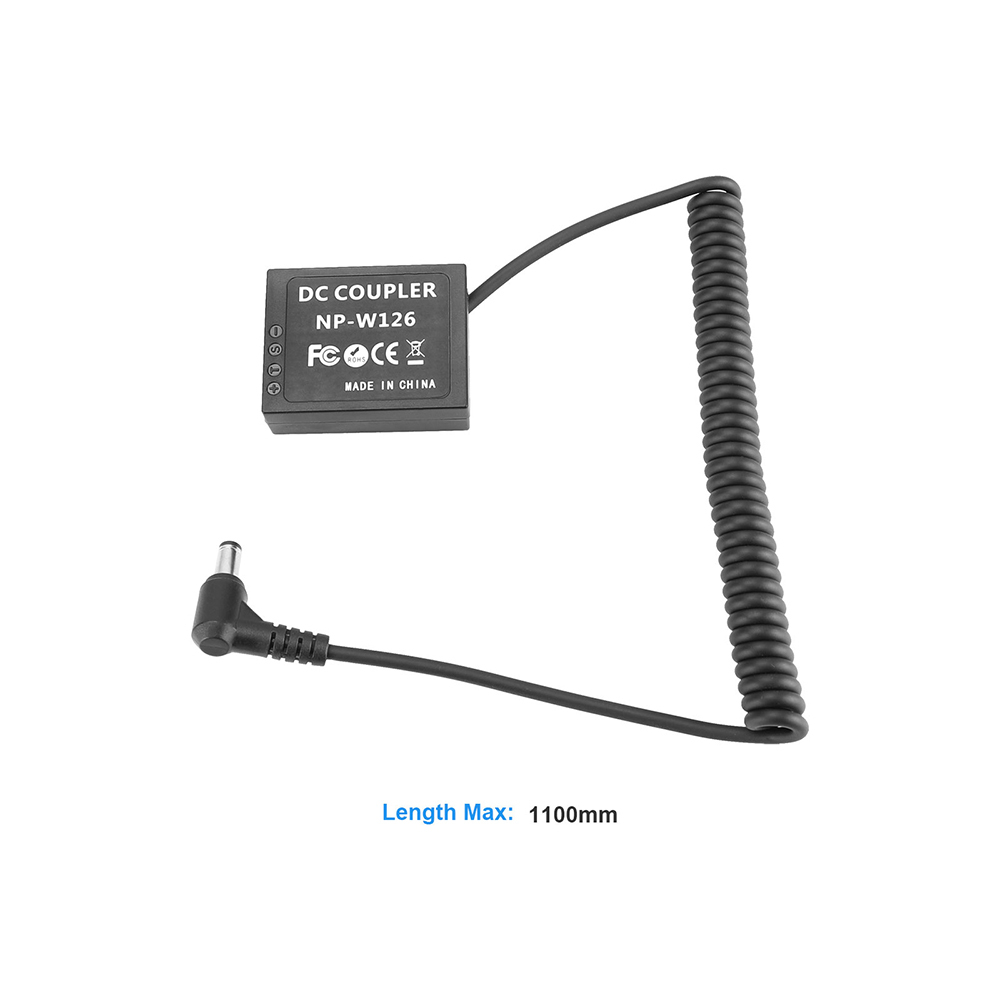 CAMVATE Fuji NP-W126 Double Dummy Batteries To 1.7mm Female / 2.1mm Male DC Barrel Cables