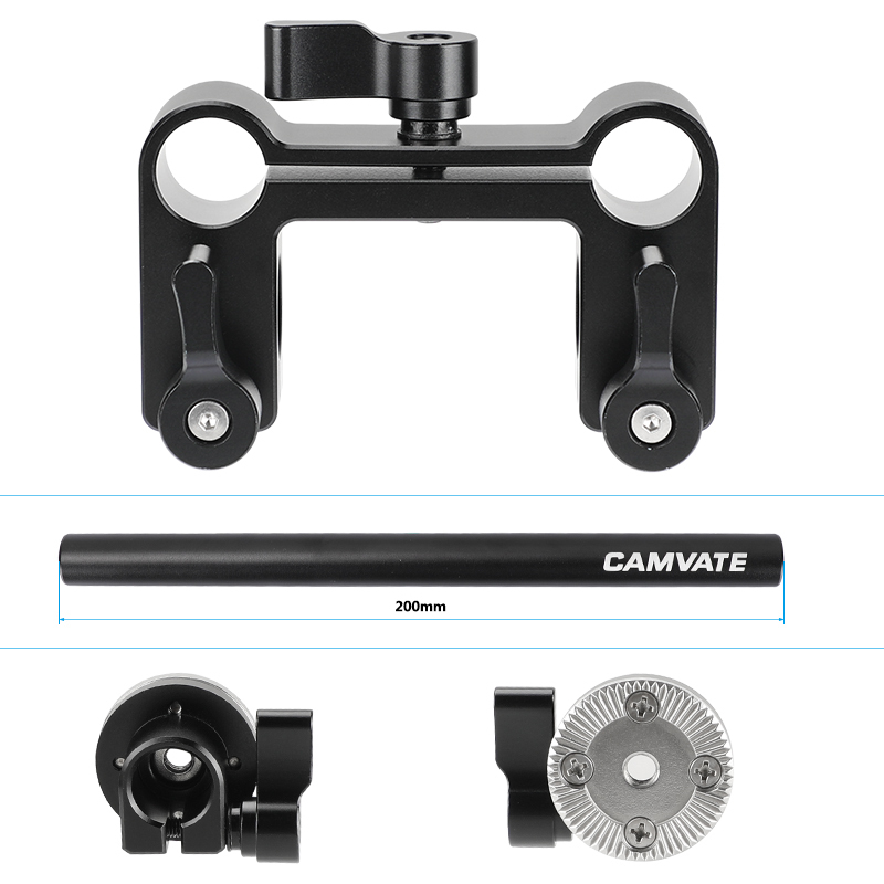 CAMVATE Adjustable 15mm Railblock With ARRI Rosette Connecting Mounts For DLSR Camera Handheld Handle Kit