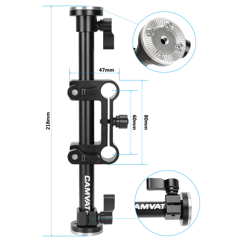 CAMVATE Adjustable 15mm Railblock With ARRI Rosette Connecting Mounts For DLSR Camera Handheld Handle Kit