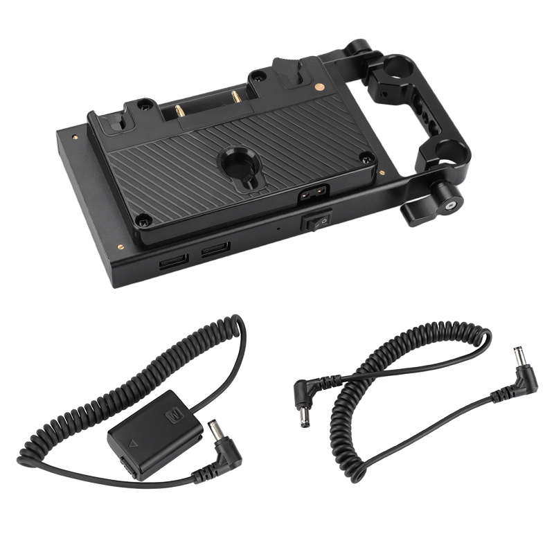 CAMVATE Anton Bauer Gold Mount Camera Battery Plate Power Supply With Sony NP-FW50 Dummy Battery & 15mm Railblock For Sony DSLR Cameras