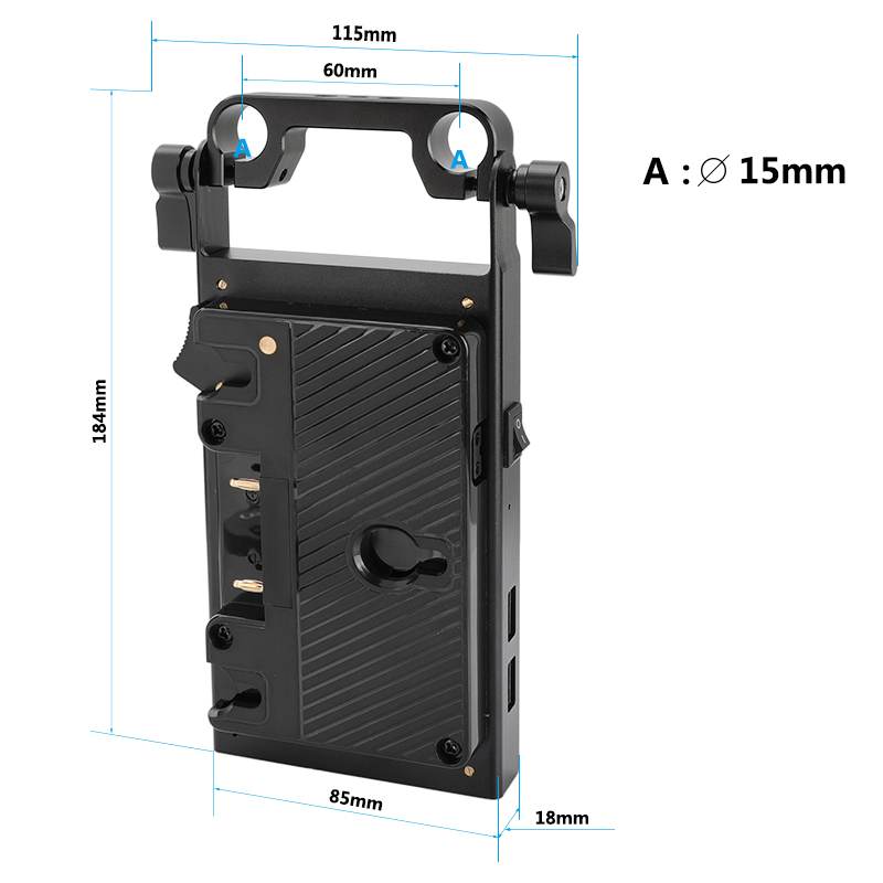 CAMVATE Anton Bauer Gold Mount Camera Battery Plate Power Supply With Sony NP-FW50 Dummy Battery & 15mm Railblock For Sony DSLR Cameras