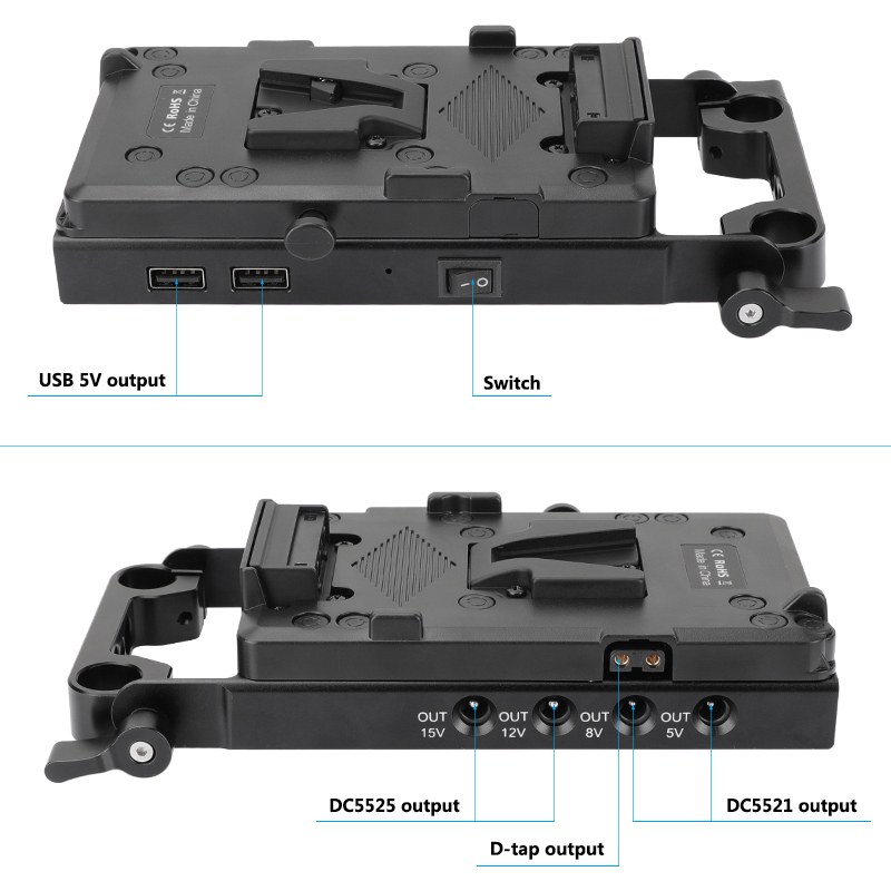 CAMVATE V Mount Quick Release Battery Plate Power Splitter With Sony NP-FW50 Dummy Battery For Sony DSLR Cameras