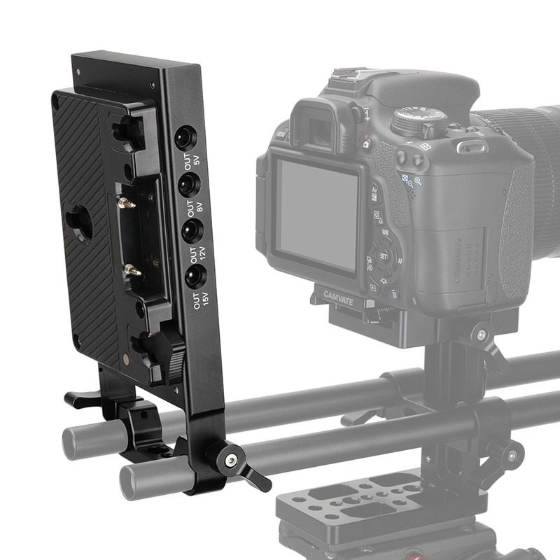 CAMVATE Anton Bauer Gold Mount Camera Battery Plate Power Supply With Sony NP-FW50 Dummy Battery & 15mm Railblock For Sony DSLR Cameras
