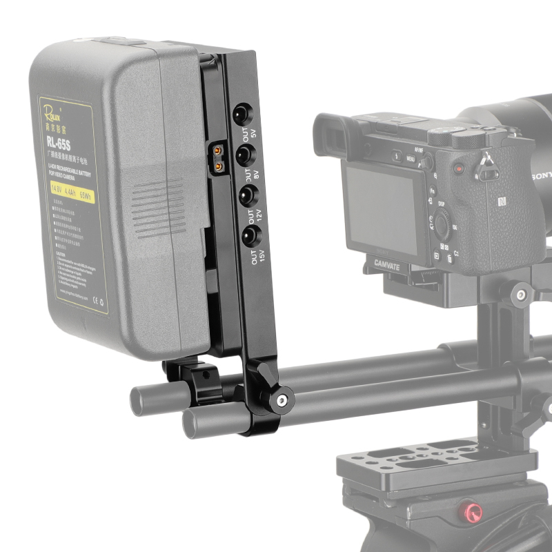 CAMVATE V Mount Quick Release Battery Plate Power Splitter With Sony NP-FW50 Dummy Battery For Sony DSLR Cameras